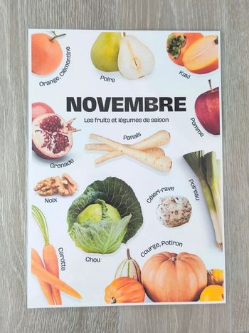 Fruits et légumes de saison pour Novembre