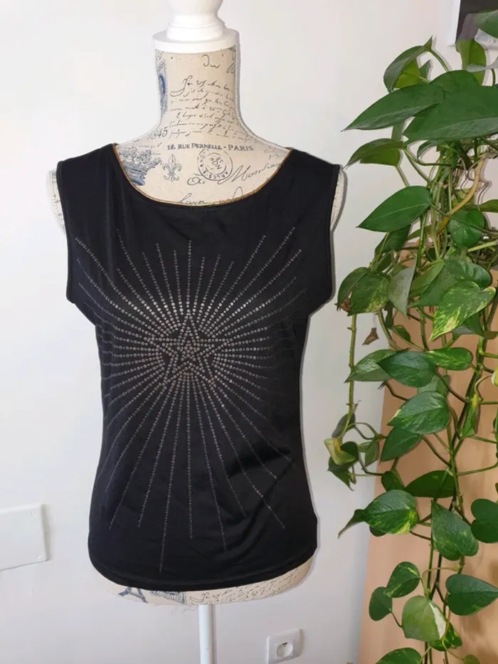 T-shirt sans manches noir 40/42