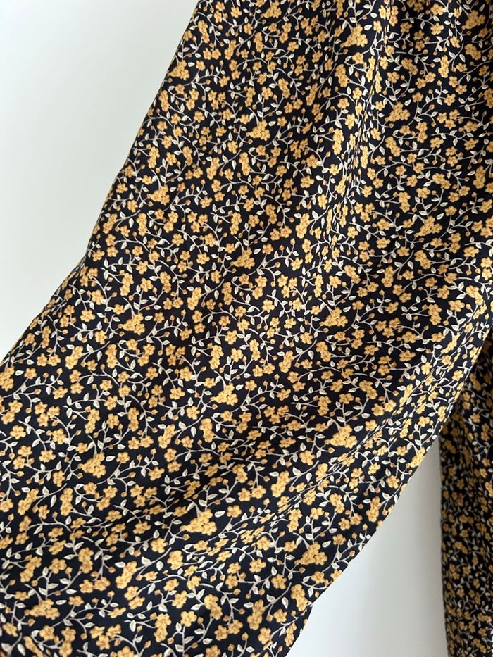 Robe Mango noire et moutarde motif fleuri - photo numéro 4