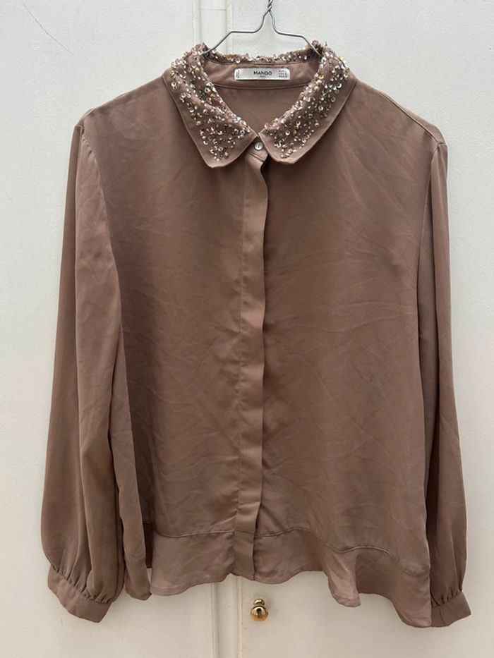 Chemisier mango col à paillettes - taille L