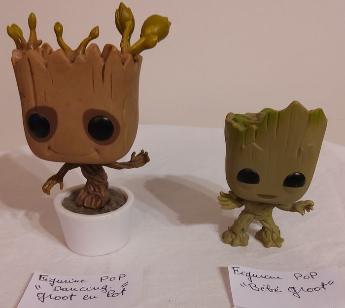 2 Figurines  POP  " Dancing Groot en pot et Bébé Groot