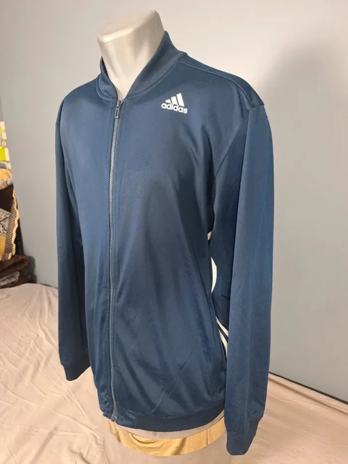veste légère / Track jacket adidas vintage/ homme - taille L / bleu foncé - année 2015 floqué (452) - photo numéro 6