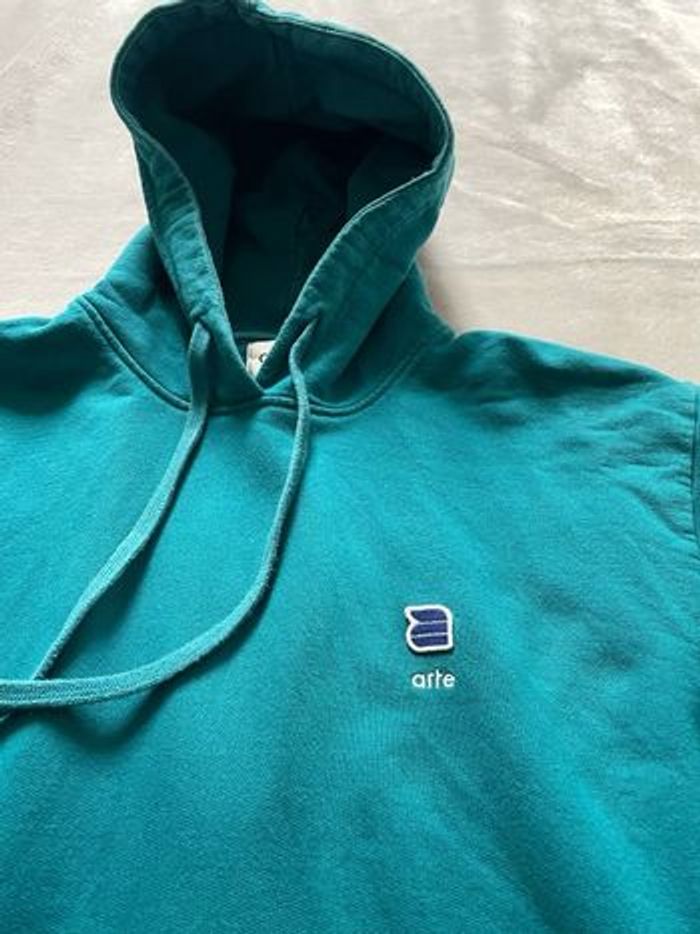 Hoodie Arte Antwerp turquoise logo brodé - Taille L - photo numéro 3