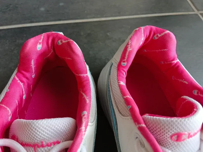 Baskets Champion P36 blanche bleue rose lacets - photo numéro 9