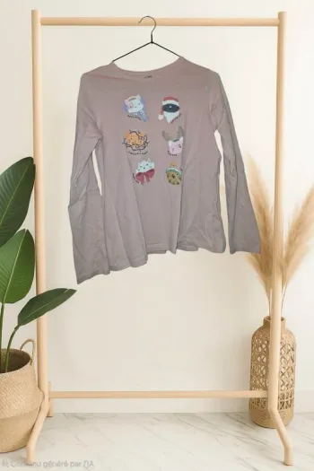 👧 T-shirt manches longues • rose
