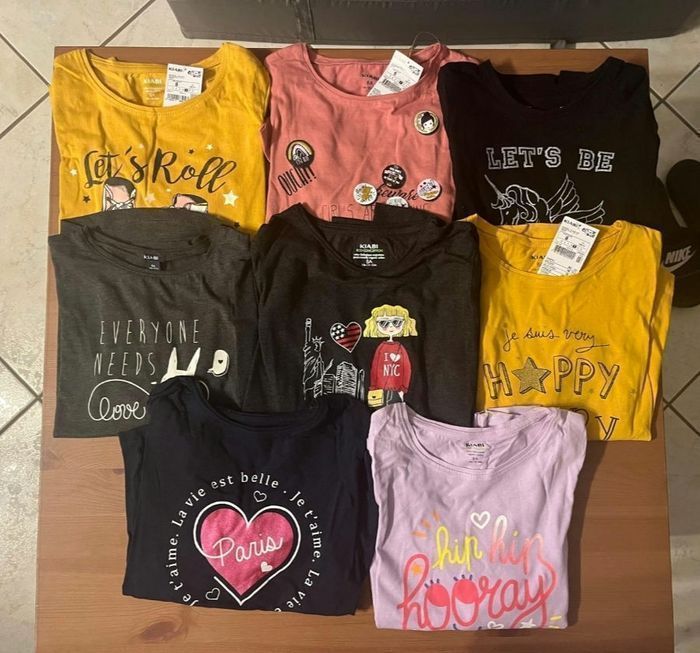🩷😍🥰 superbe lot Tee-shirts ml 8 ans fille 🩷🤩🥰