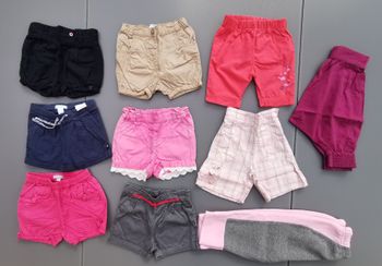 Lot de 8 shorts et 2 pantalons 12 mois fille Okaïdi Kiabi