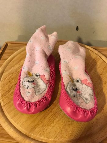 Chaussons chaussettes licornes rose taille 23/24