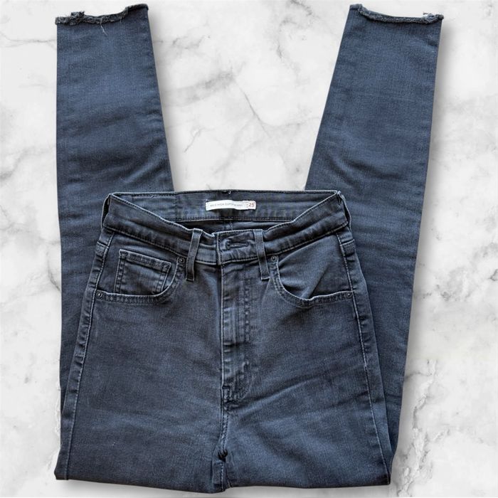 Jean slim taille haute gris foncé levi’s taille 34 XS - photo numéro 2