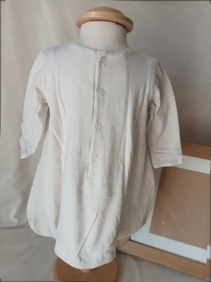 Superbe robe manches longues beige Catimini 6 mois - photo numéro 4