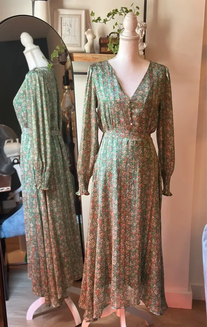 Robe longue à fleurs lurex Jubylee – Taille S/M - photo numéro 2