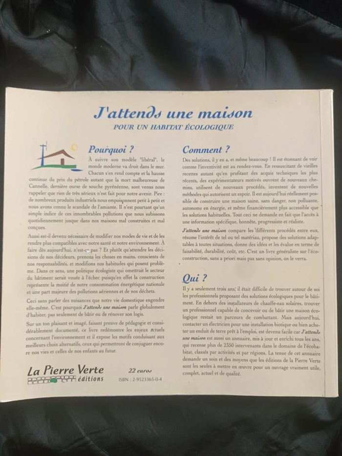 Livre j'attends une maison Habitat écologique + 1 livre cadeau - photo numéro 2