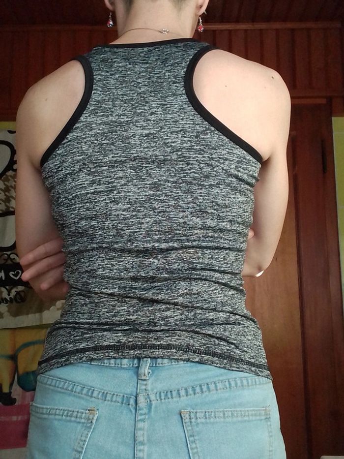 Débardeur de sport femme gris chiné - photo numéro 6