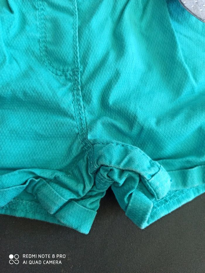 Salopette short bleue turquoise - photo numéro 3