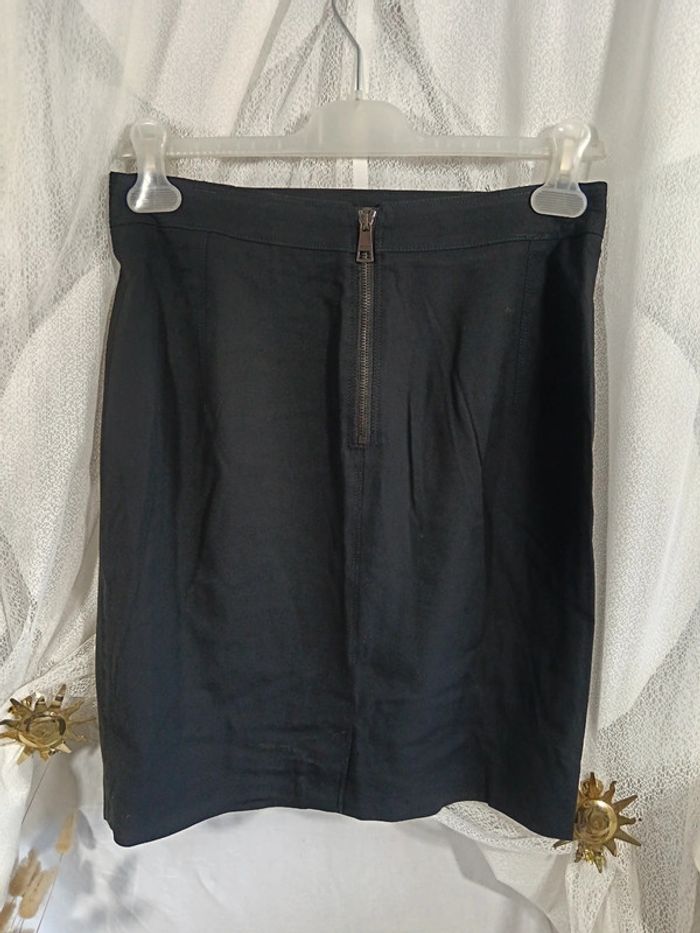 Jupe crayon noire lanières cuir | Burberry - photo numéro 7