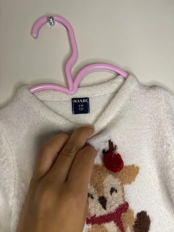 👚pull petit renne - Kiabi - 6 mois - bon état - bébé fille - photo numéro 3