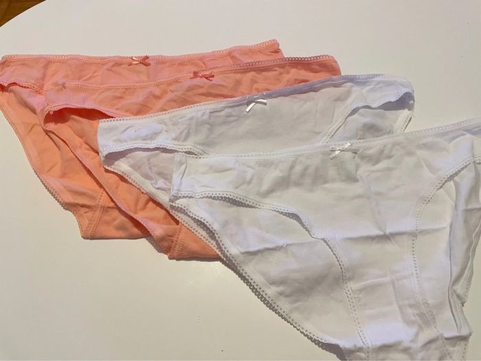 Lot de 4 culottes neuves taille XL seduccia blanc et corail - photo numéro 2