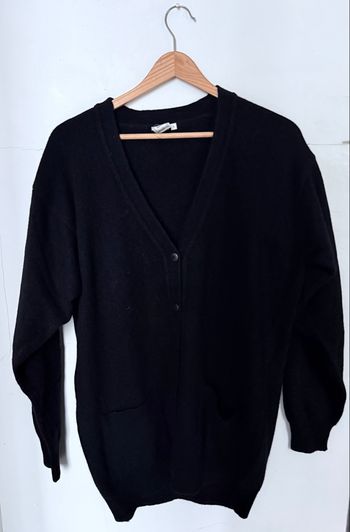 Gilet long/ robe courte noir en laine 