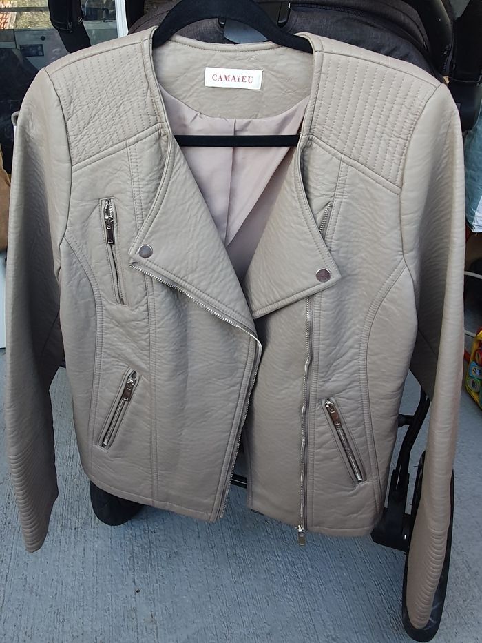 Veste en cuir camaïeu - photo numéro 5