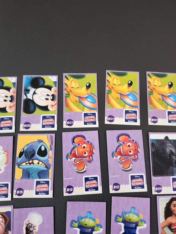 cartes autocollants lot ou unité  disney pixar enfant jouons rêvons auchan - photo numéro 3