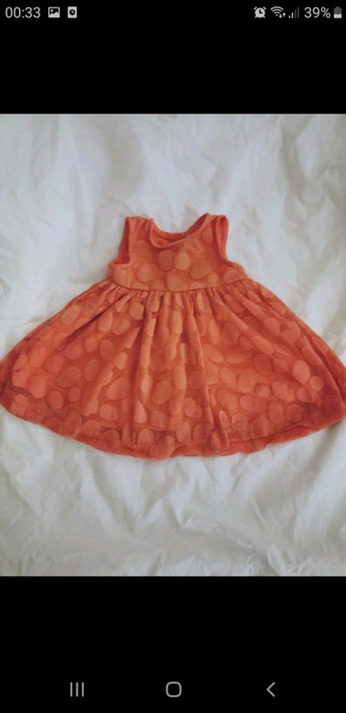 Robe corail / rouge orangé 3 mois