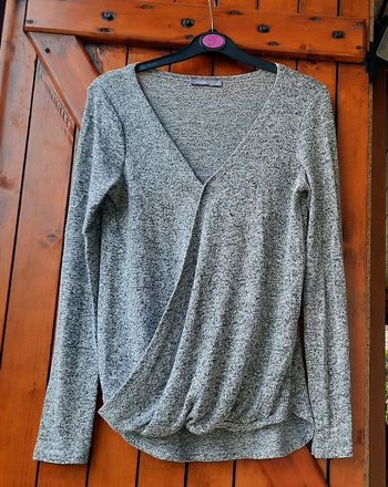 Pull gris Bershka, femme, taille S/36