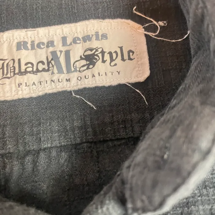 Chemise noire Rica Lewis M homme 🖤 look vintage/worker - photo numéro 2
