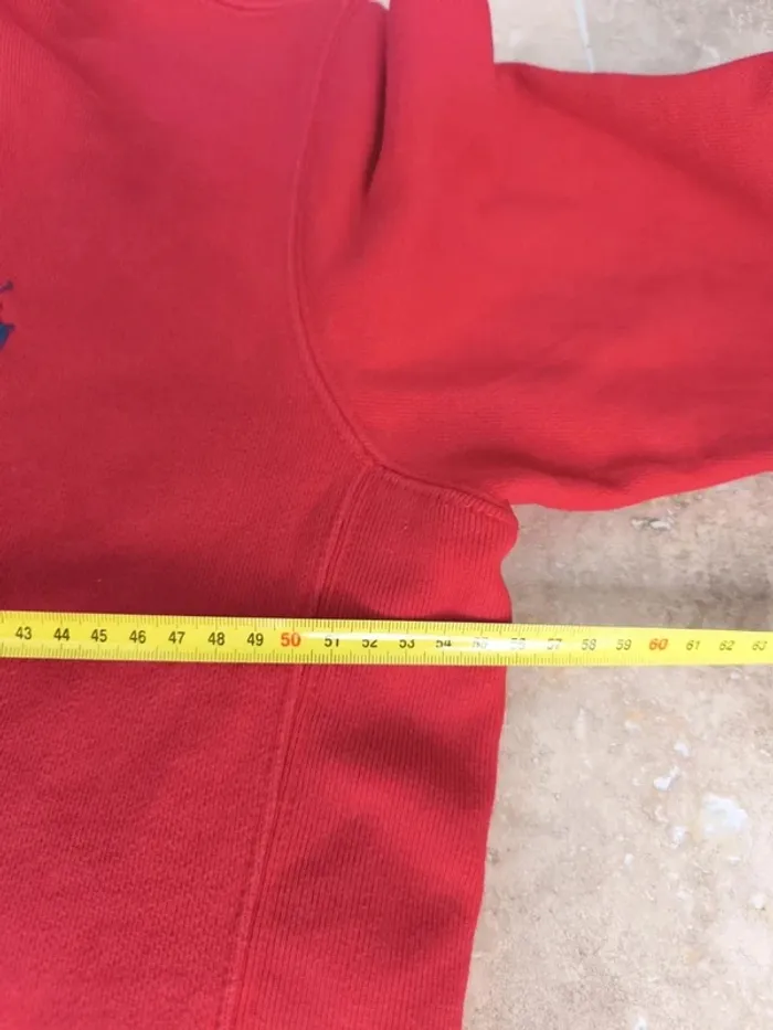Sweat capuche zippé Ralph Lauren homme M rouge logo marine excellent état - photo numéro 8