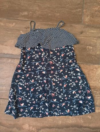 Robe été bretelles Fille 5 ans Fleurs oiseau Vertbaudet