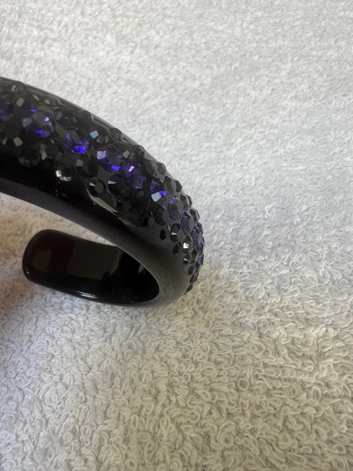 bracelet cristaluna bellezza en cristal acrylique noir neuf - photo numéro 2