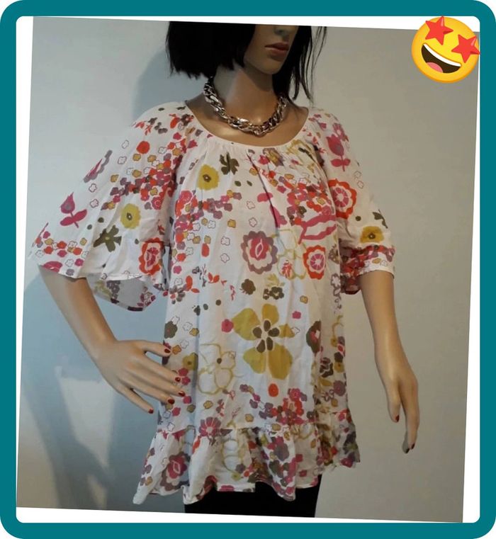 Blouse d'été Blanche Porte Taille XL💞🌿 - photo numéro 4