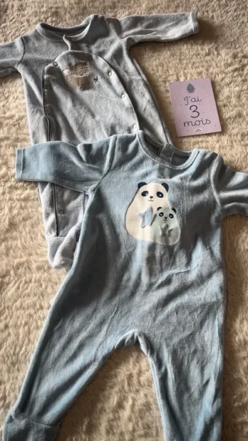 Pyjamas velours 3 mois
