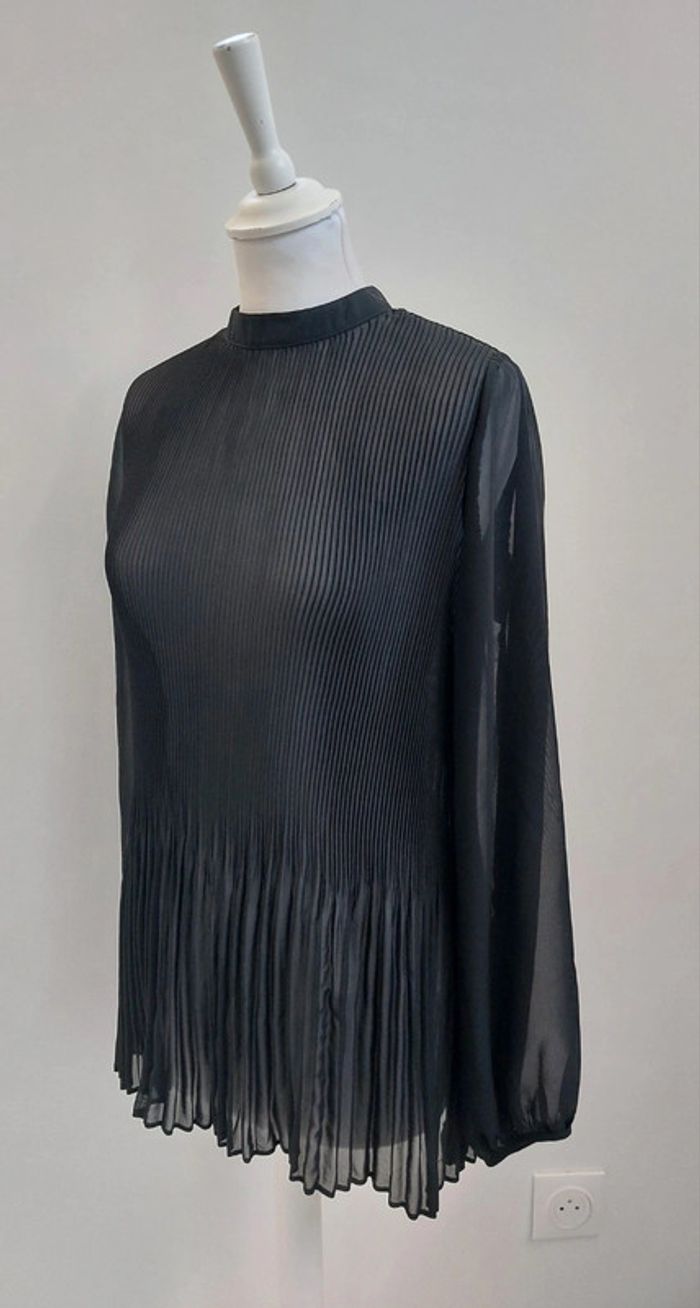 Blouse noire plissée fluide taille 40 - photo numéro 3