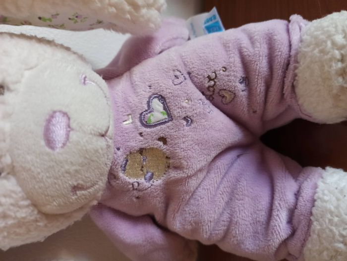 doudou lapin mauve tex - photo numéro 2