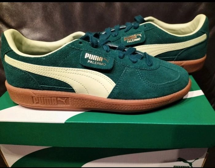 Baskets Puma Palermo neuves vert foncé / vert sapin - vert anis