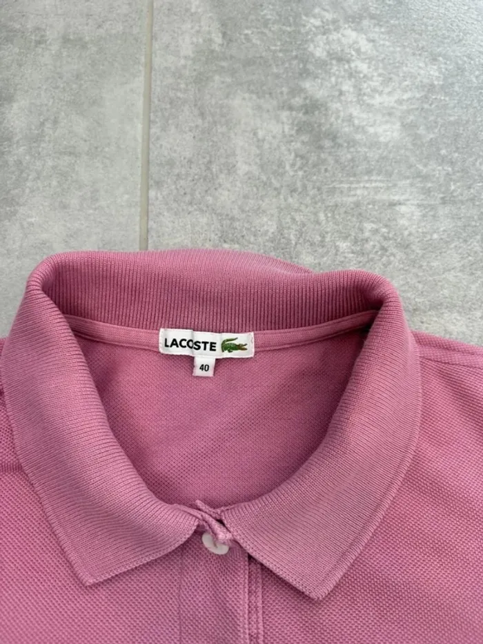 Polo Lacoste femme rose taille 40 soit M super état - photo numéro 4
