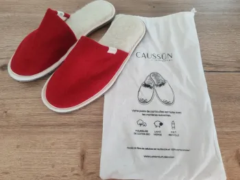 Ma pantoufle bio caussün neuve Simone rouge unie