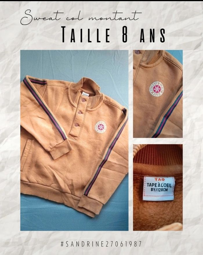 Sweat col montant camel