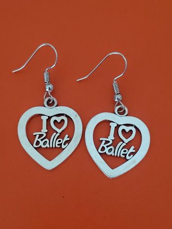 Boucles d'oreilles i love ballet ballerine