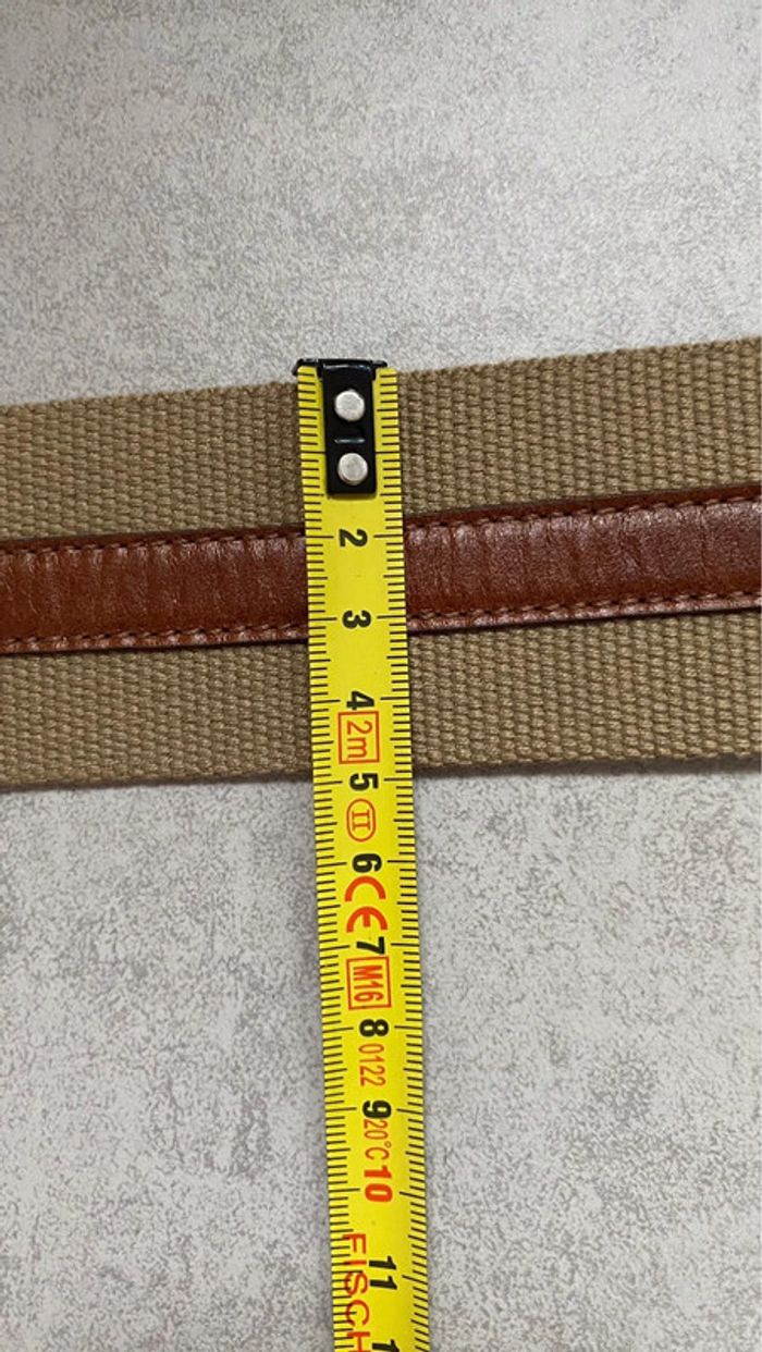 Ceinture en cuir et tissu marron beige Kenzo - photo numéro 5