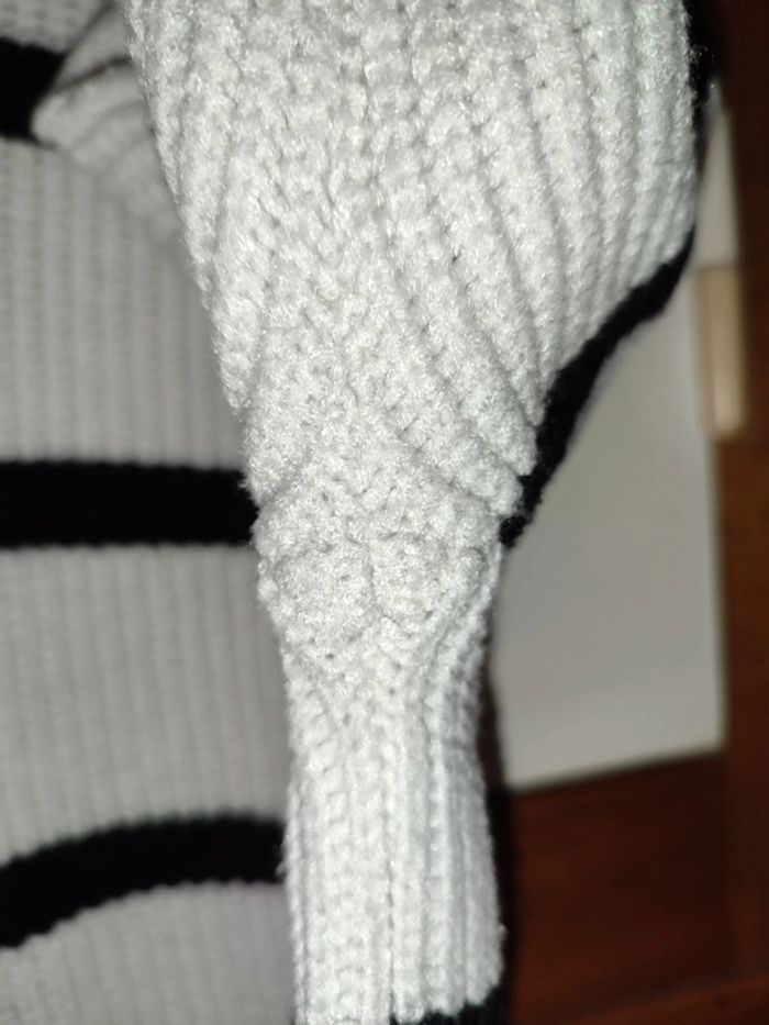Pull marinière rayé noir et blanc Pimkie taille S - photo numéro 7
