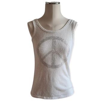 Débardeur blanc peace and love - s- magnifique