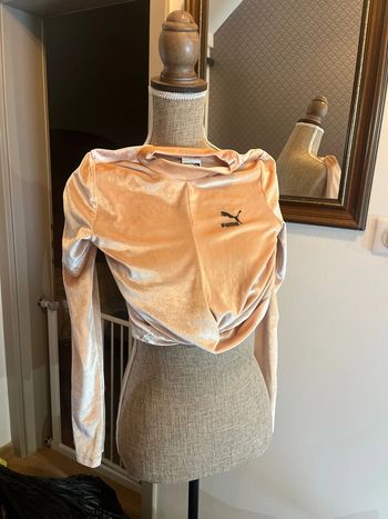 Pull fin Crop top effet velours