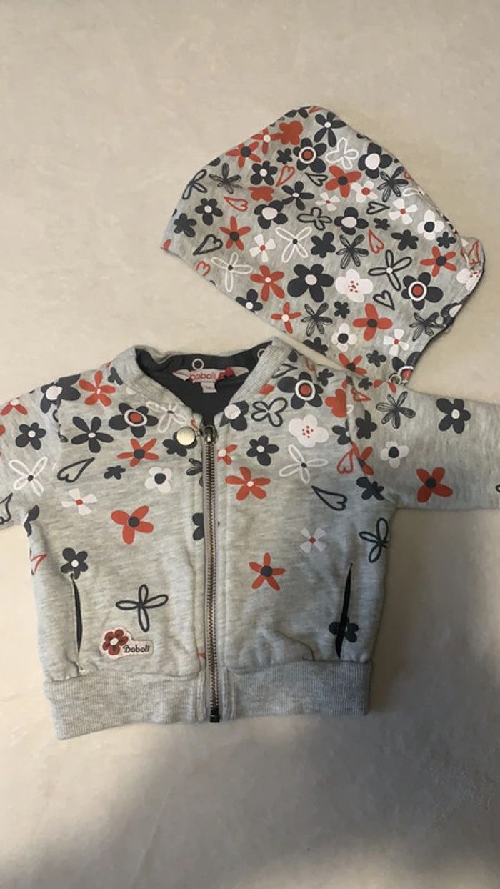 Veste Boboli 9 mois 74 cm capuche amovible - photo numéro 2