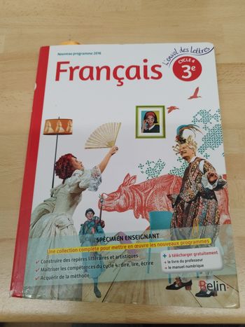 Collectif
Français 3éme livre de l'élève - Format compact - Nouveau programme 2016