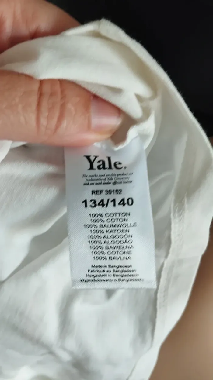 Tee-shirt crème avec écritures bleu taille 134/140 cm - photo numéro 6