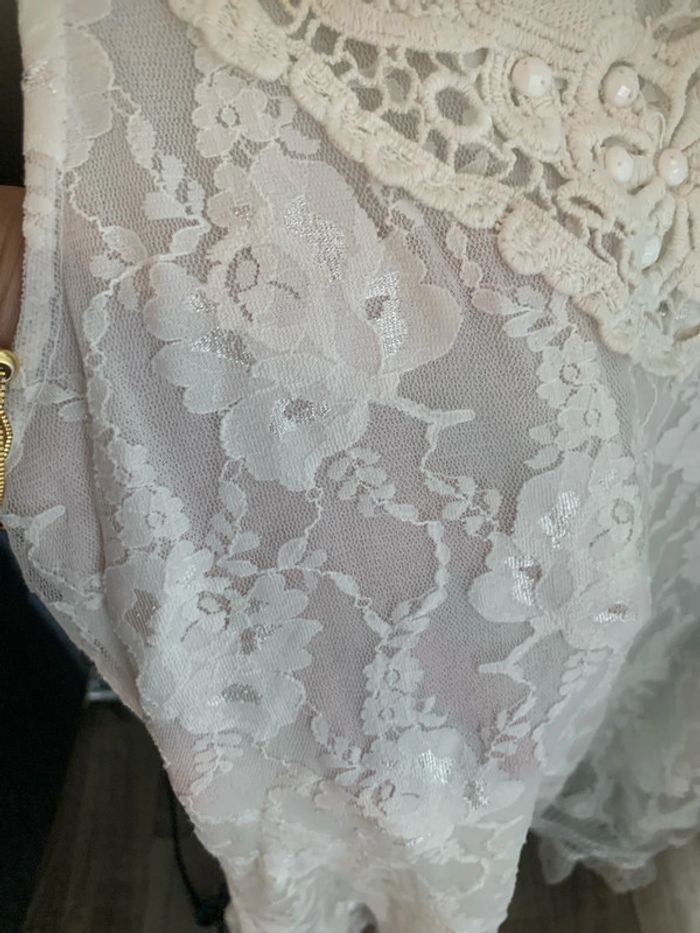Haut dentelle crochet blanc neuf - photo numéro 5