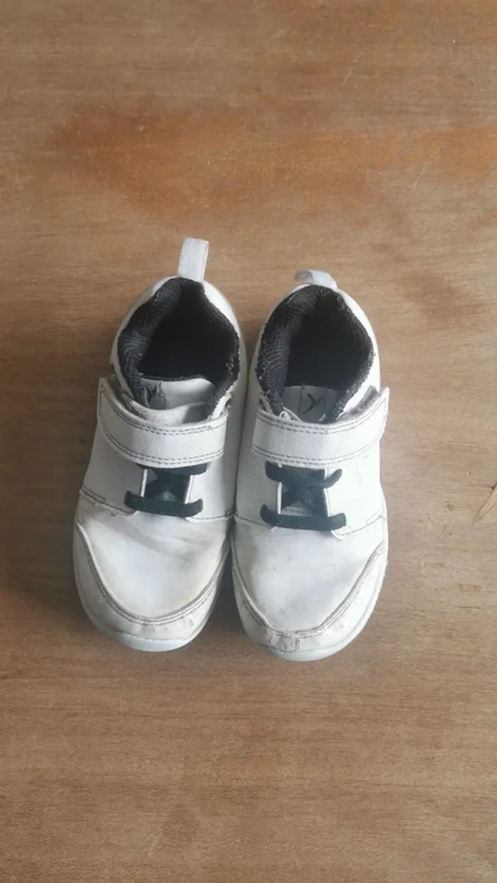 🌼Baskets enfant Decathlon T25 👟 scratch + lacets élastiques  pratique école  sport👟