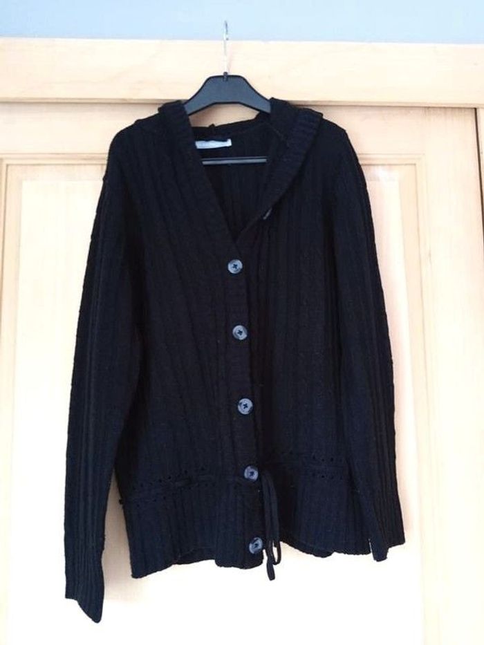 gilet capuche noir femme blancheporte 38/40