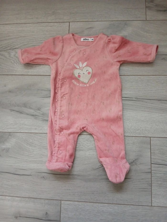 Pyjama velour ~ Gemo ~ 1mois